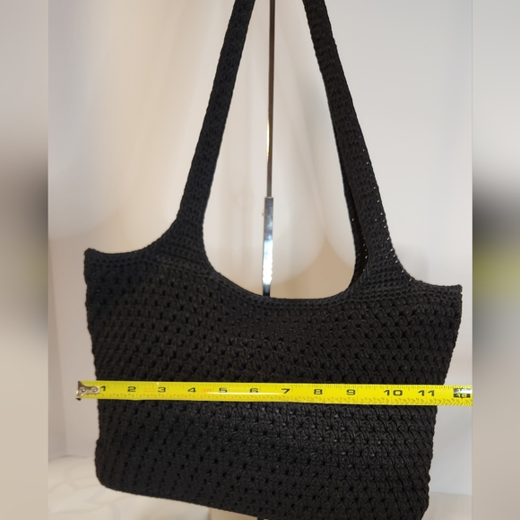The Sak Vintage Black Crochet Lined Shoulder Hobo Bag OS - Picture 5 of 11